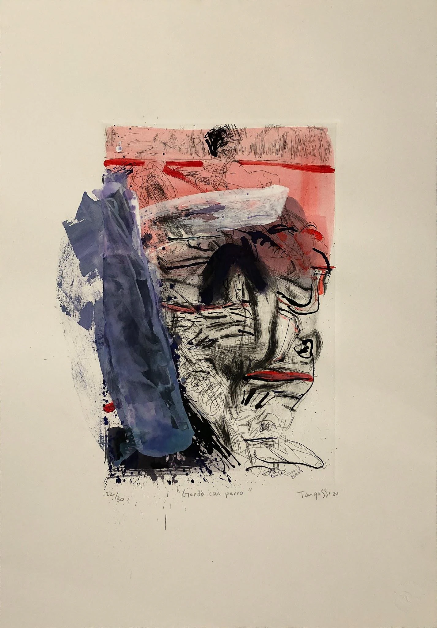 Gorda con perro, obra de Carolina Tangassi