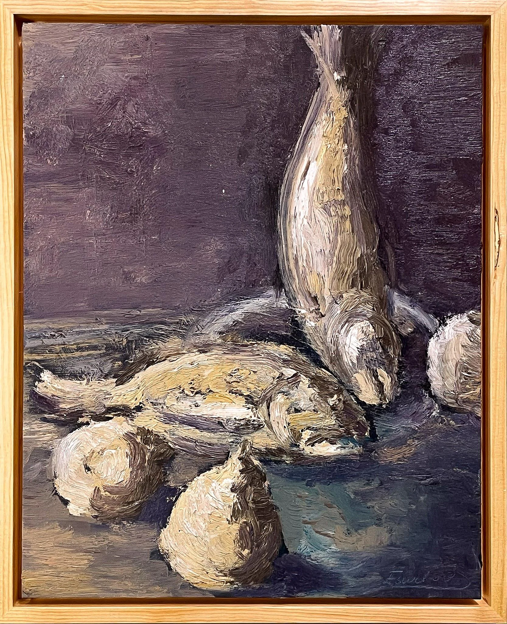 Pescado y peras, obra de César Escudero