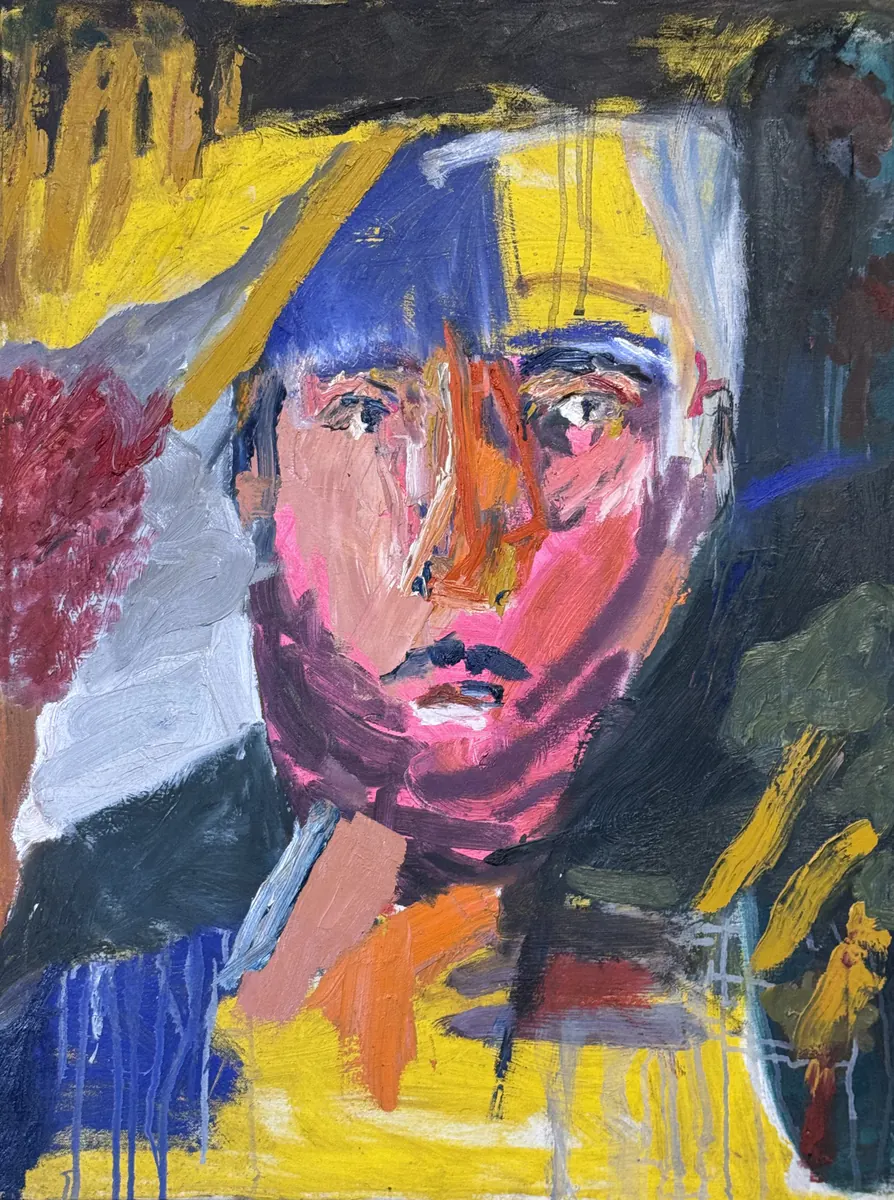 Retrato, obra original de Bruno Berthier y Toro Amillategui; Óleo sobre lienzo · 60 x 80 cm · 2026, Anomalía Arte CDMX